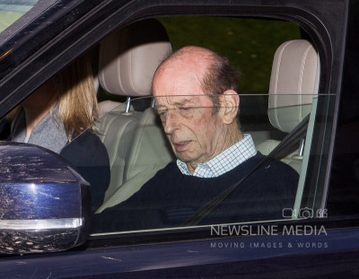 Duke of Kent leaves Hospital in Aberdeen after dislocating his hip at thee weekend while on a trip to Balmoral Estate, Aberdeenshire, Scotland (Photo: Newsline Media)