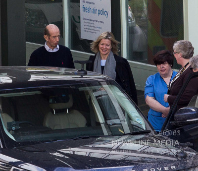 Duke of Kent leaves Hospital in Aberdeen after dislocating his hip at thee weekend while on a trip to Balmoral Estate, Aberdeenshire, Scotland (Photo: Newsline Media)